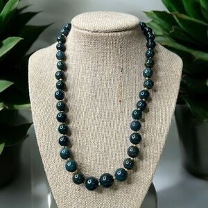 Vintage Strand Handmade Ocean Jasper Gemstone Beaded Necklace 18” Beautiful